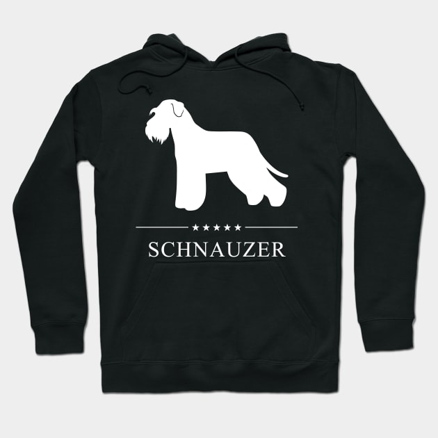 Schnauzer Dog White Silhouette Hoodie by millersye